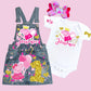 Peppa Pig Denim overall dress, Peppa pig jeans dress, Peppa Pig Denim Outfit
