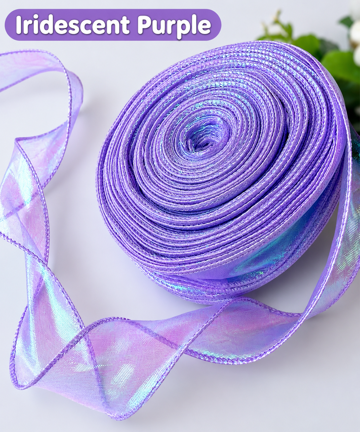 Iridescent Fishtail Yarn Ribbons | wired Ribbon | Price Per Yard