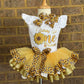 Sun Flower Tutu Outfit (2 layer Ribbon trim tutu)