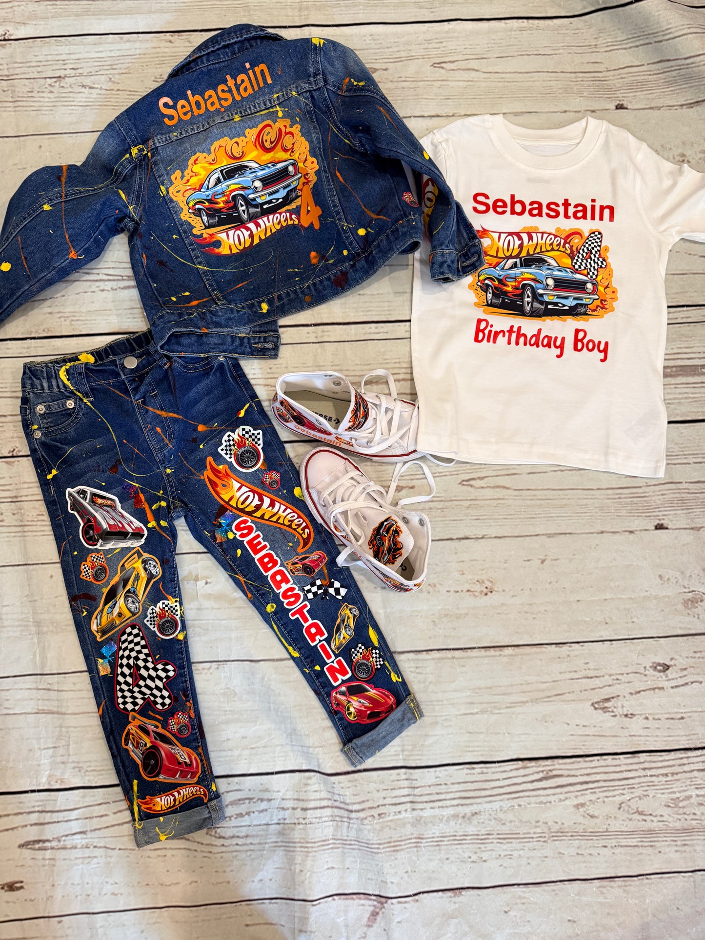 Hot wheels Denim Birthday outfit, Hot wheels Denim set
