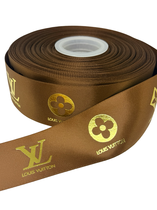 LV Ribbon (1 yard) 38mm/ 1.5 inches Foil Ribbon ) 🖤
