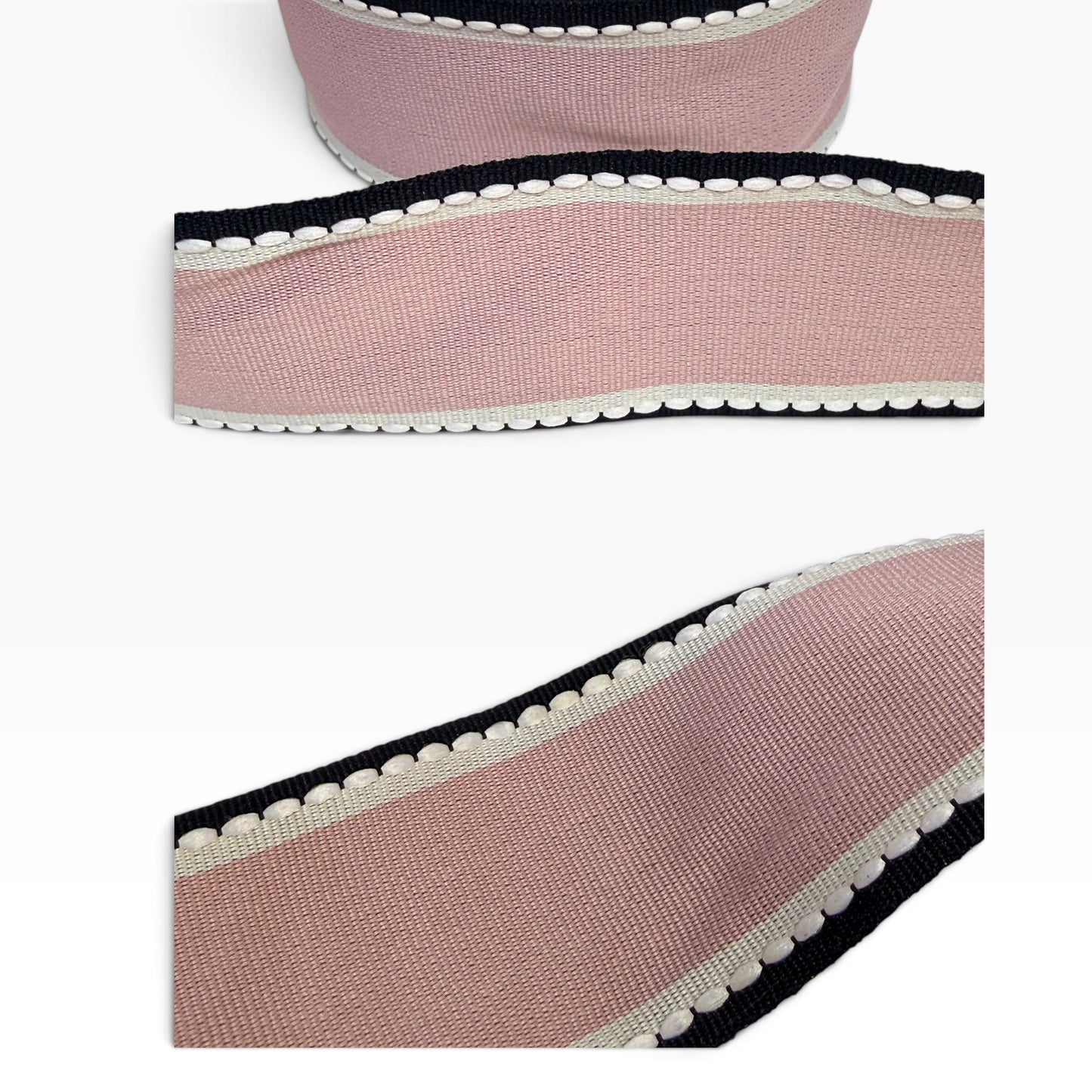 Dusty Pink and Black Ribbon (per yard) 1.5 inch