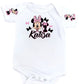 Minnie Mouse Denim overall outfit, jeans overall dress, Minnie mouse birthday jeans dress
