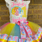 Carebear Tutu outfit (1 Layer Ribbon Trimmed tutu) carebear1