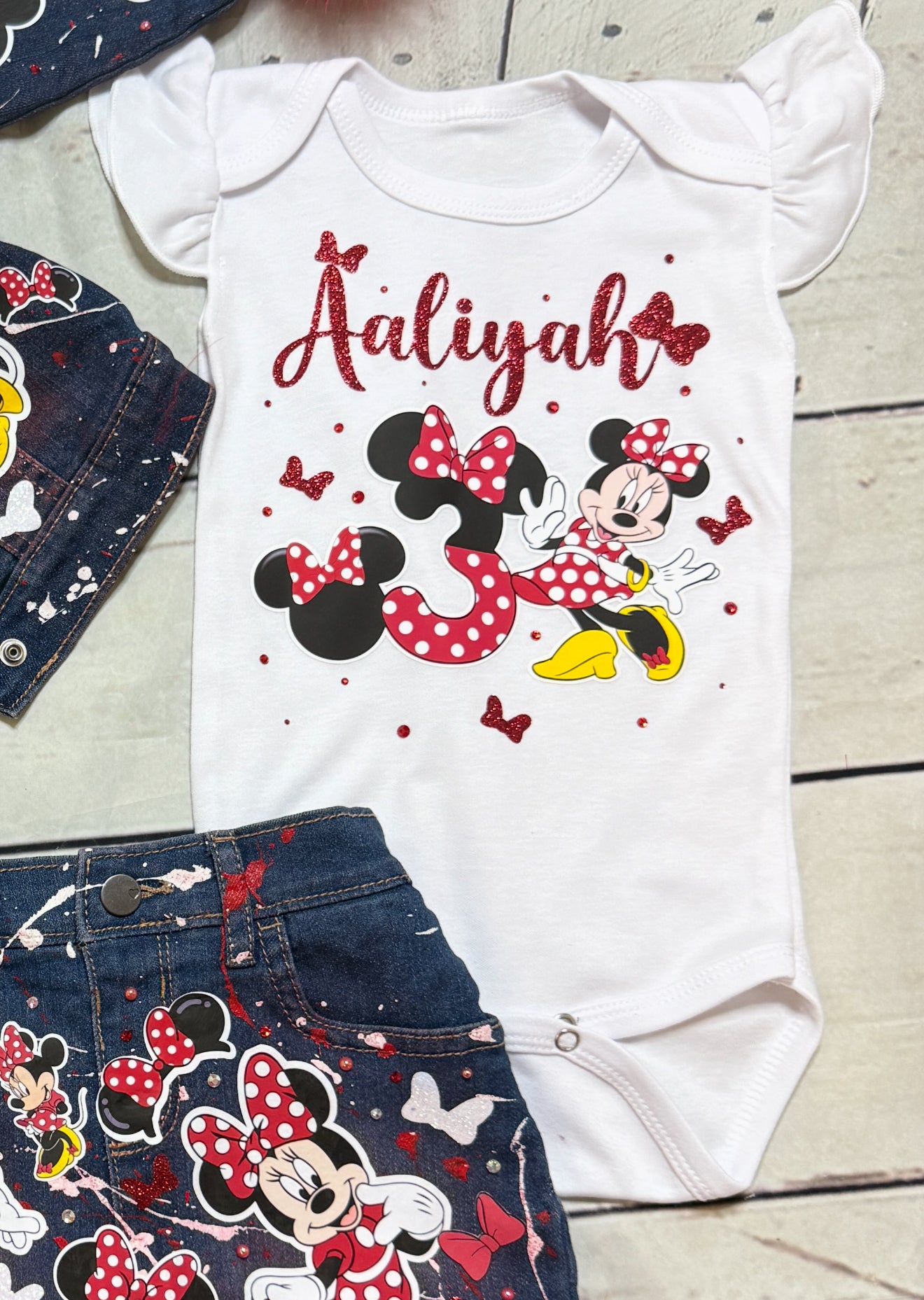 Minnie Mouse Denim outfit, Minnie Mouse Jeans Outfit