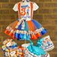 Blippi tutu set, Blippi tutu outfit with matching Socks shoes and hair accessory