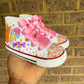 Candy Land Personalized Sneakers, Bling Converse Shoes