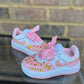 Designer Inspired Air Force 1’s Sneakers Girls Sneakers, Pink and Gold Air Force 1’s