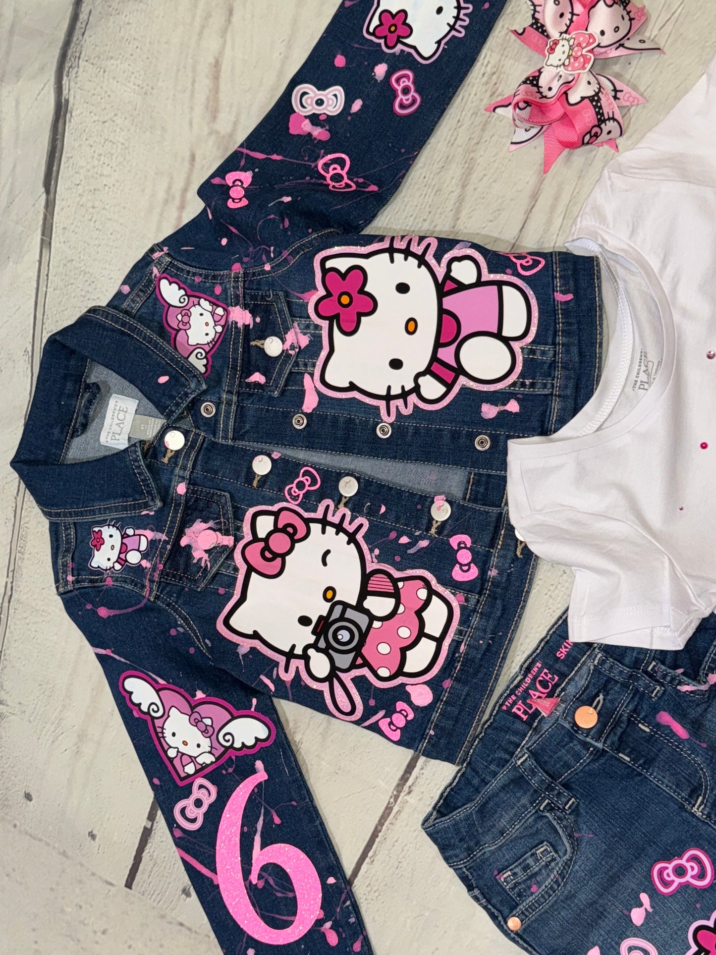 Hello kitty Denim Birthday Outfit, Denim Hello Kitty outfit