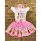 Minnie Mouse Tutu Outfit (2 layer ribbon trim tutu)