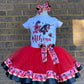 Miraculous Ladybug Tutu outfit with matching Hair Bow. Tutu3