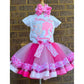 Barbie Tutu Outfit (3 layer Ribbon Trimmed tutu outfit)