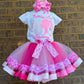 Barbie Tutu Outfit (3 layer Ribbon Trimmed tutu outfit)