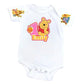 Pooh Bear Denim outfit, Pooh Bear jeans overall dress, Pooh Bear Birthday jeans outfit