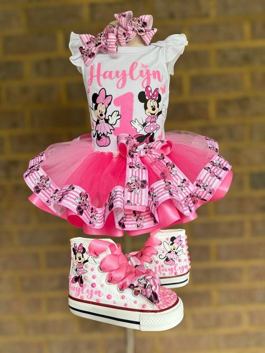Minnie Mouse tutu set, Minnie Mouse tutu outfit, Minnie Mouse Birthday