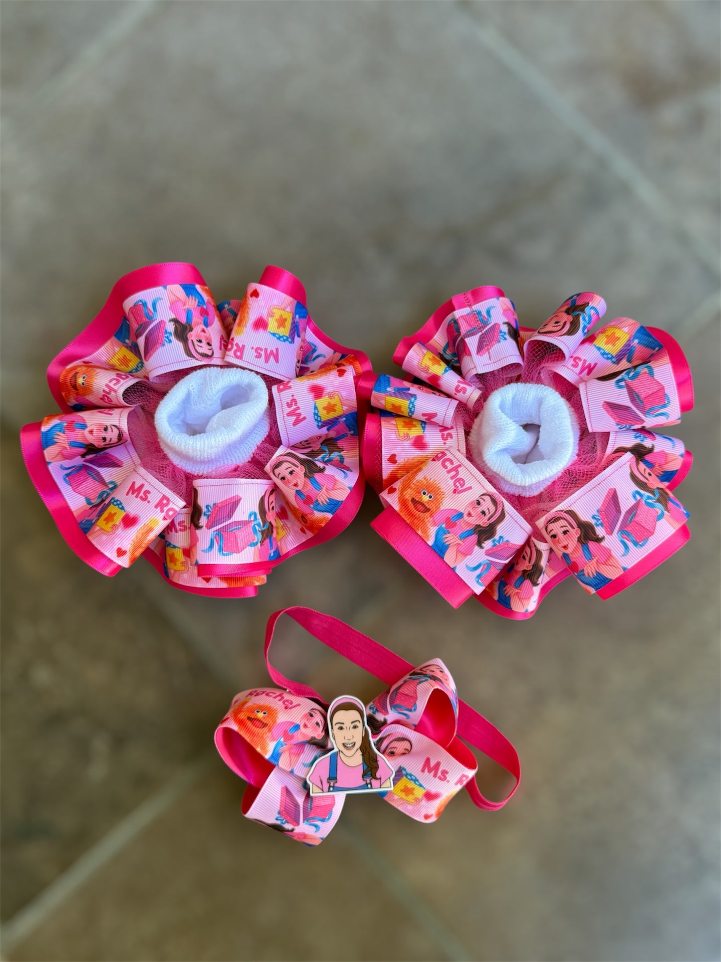 Ms Rachel tutu sock, Ms Rachel Ruffle sock, Ms Rachel Hair Accessories