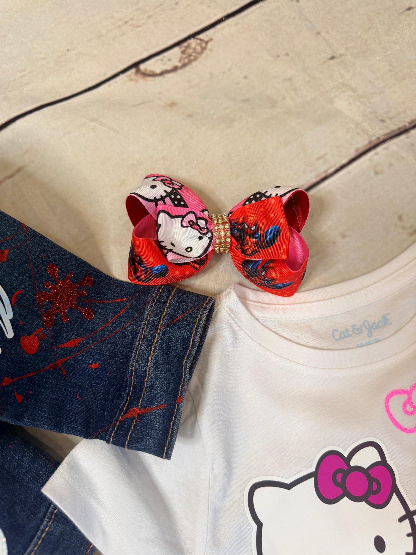 Spider Man & Hello Kitty Denim set