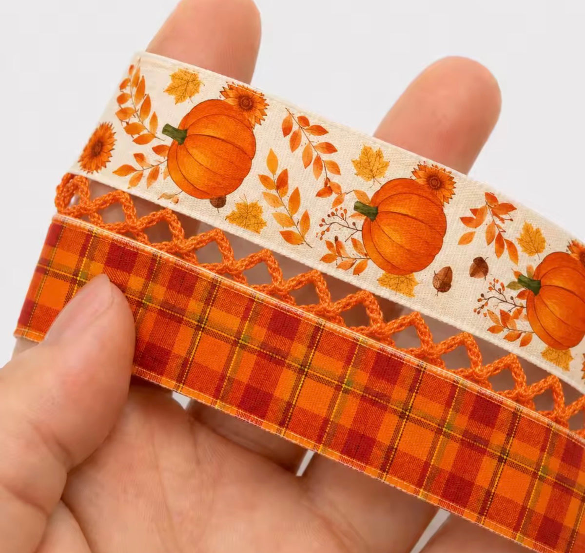 Fall Ribbon, Fall Satin Ribbon ( size 32mm) single face design
