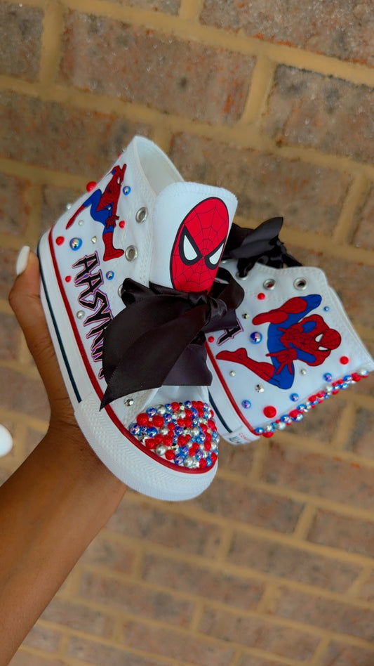 Spider Man Bling Converse Sneakers,