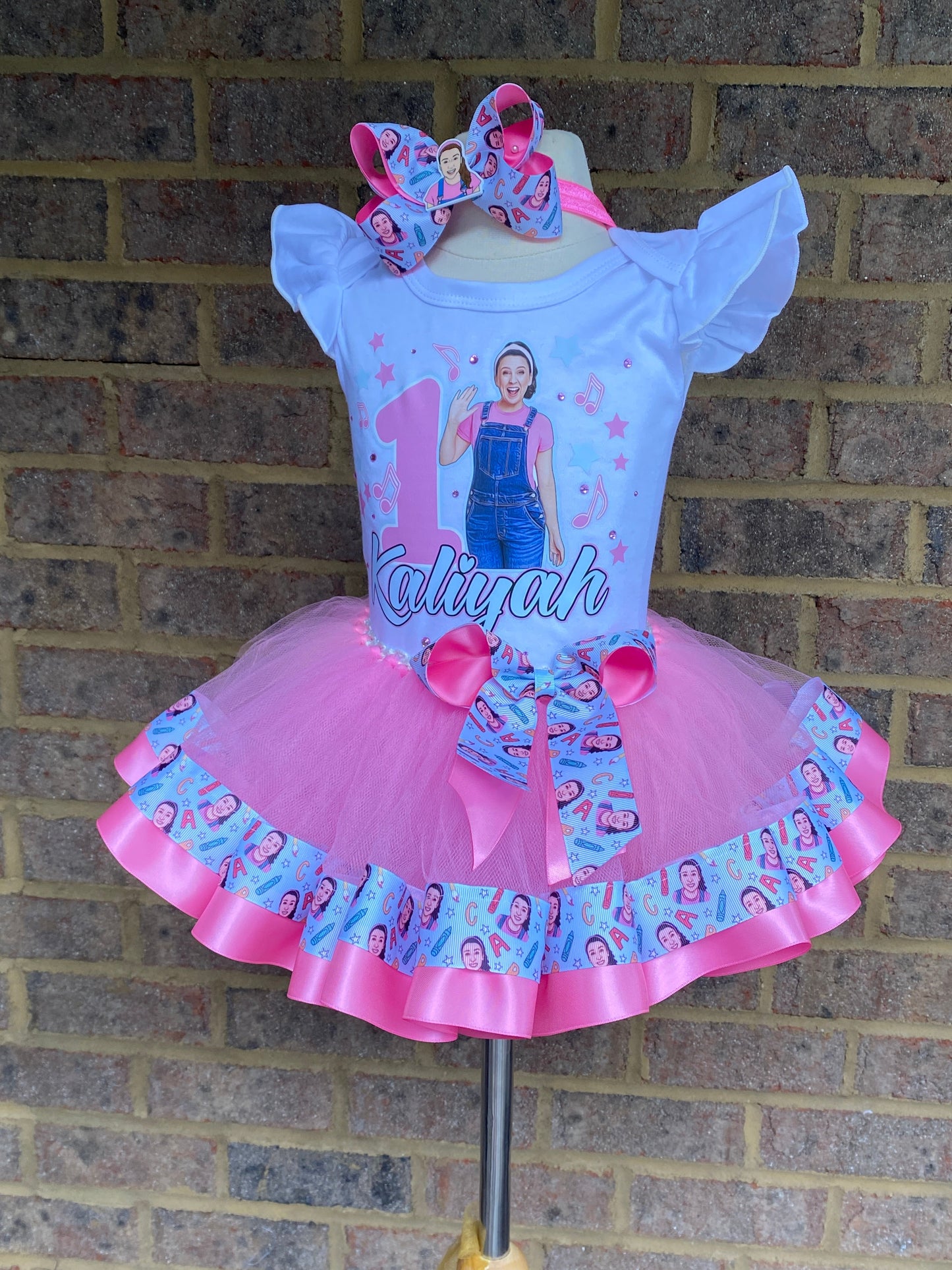 Ms Rachel 2 layer ribbon trimmed tutu outfit