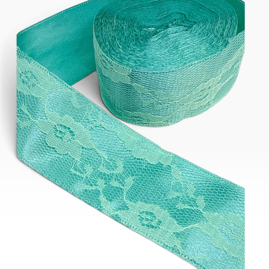 Turquoise Lace Ribbon(per yard ) 1.5 inch