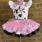 Minnie Mouse Tutu outfit (2 Layer ribbon trim tutu)