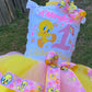 Tweety Bird Tutu Outfit (3 layer Ribbon Trimmed tutu outfit) Tweety3