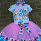 Moana Tutu Outfit, Moana Birthday tutu outfit, 2 Layer Ribbon trimmed tutu outfit
