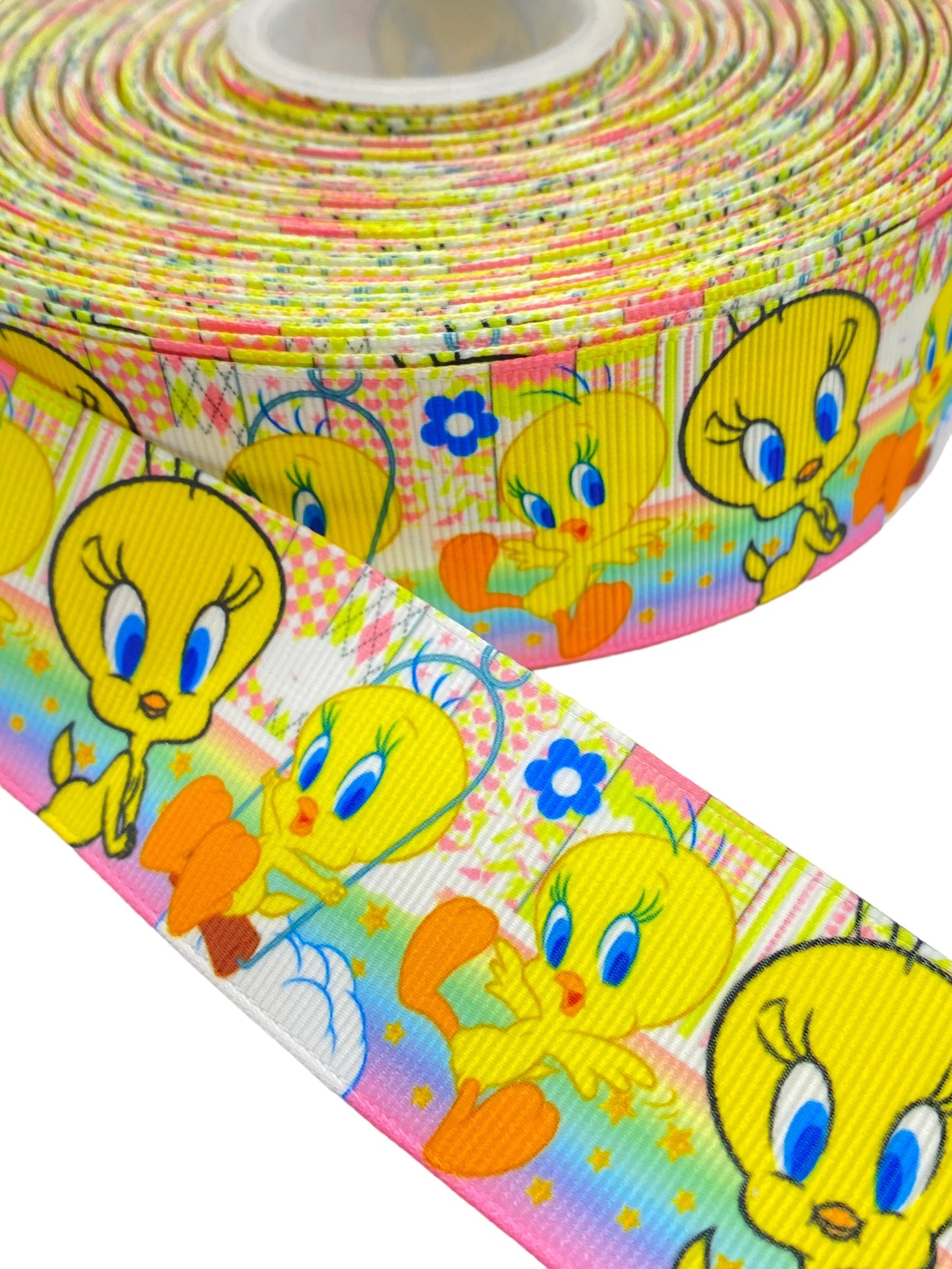 38mm / 1.5 inch Ribbon, Tweety Bird Ribbon (1 Yard) 🎀April New🎀