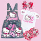 Hello Kitty Denim Overall, Hello Kitty Jeans outfit, Hello Kitty denim Dress