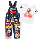 Mickey Mouse Boys Overall / Mickey Mouse Jeans Jumpsuit set with Matching shoes #Mockup
