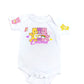 Carebear Denim outfit, Carebear jeans overall dress, Carbear Birthday jeans outfit