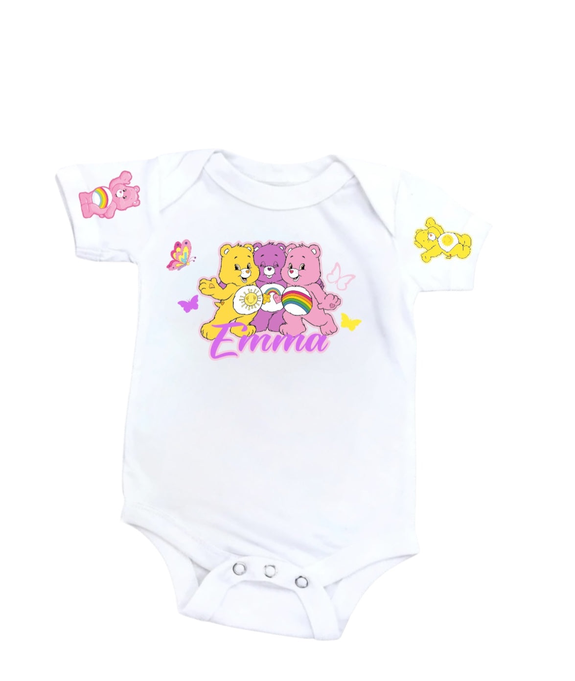 Carebear Denim outfit, Carebear jeans overall dress, Carbear Birthday jeans outfit