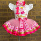 Peppa Pig Tutu outfit (2 layer ribbon trimmed tutu)