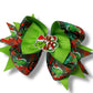 Grinch Hair Clip, Red and Green Grinch Hair clip, Green & Red Christmas Bow Hair Clip for Girls