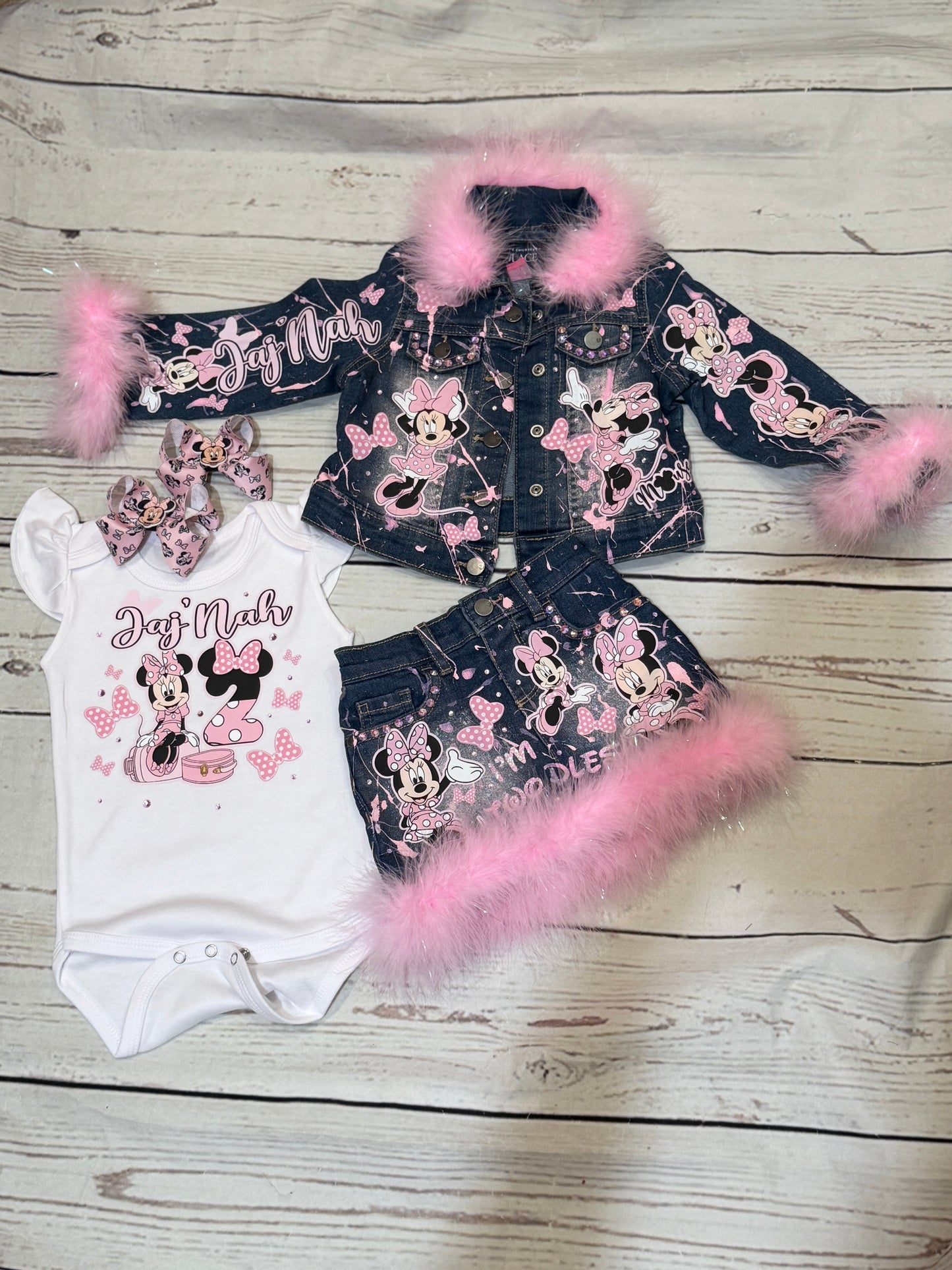 Minnie Mouse Denim Outfit, Minnie Mouse Denim Birthday Outfit