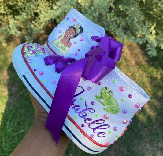 Princess Tiana Bling Converse Sneakers
