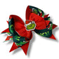 Grinch Hair Clip, Red and Green Grinch Hair clip, Green & Red Christmas Bow Hair Clip for Girls