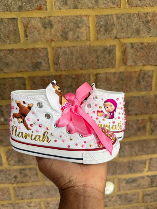 Marsha and Bear Bling Converse Sneakers, Marsha and Bear Bling shoes
