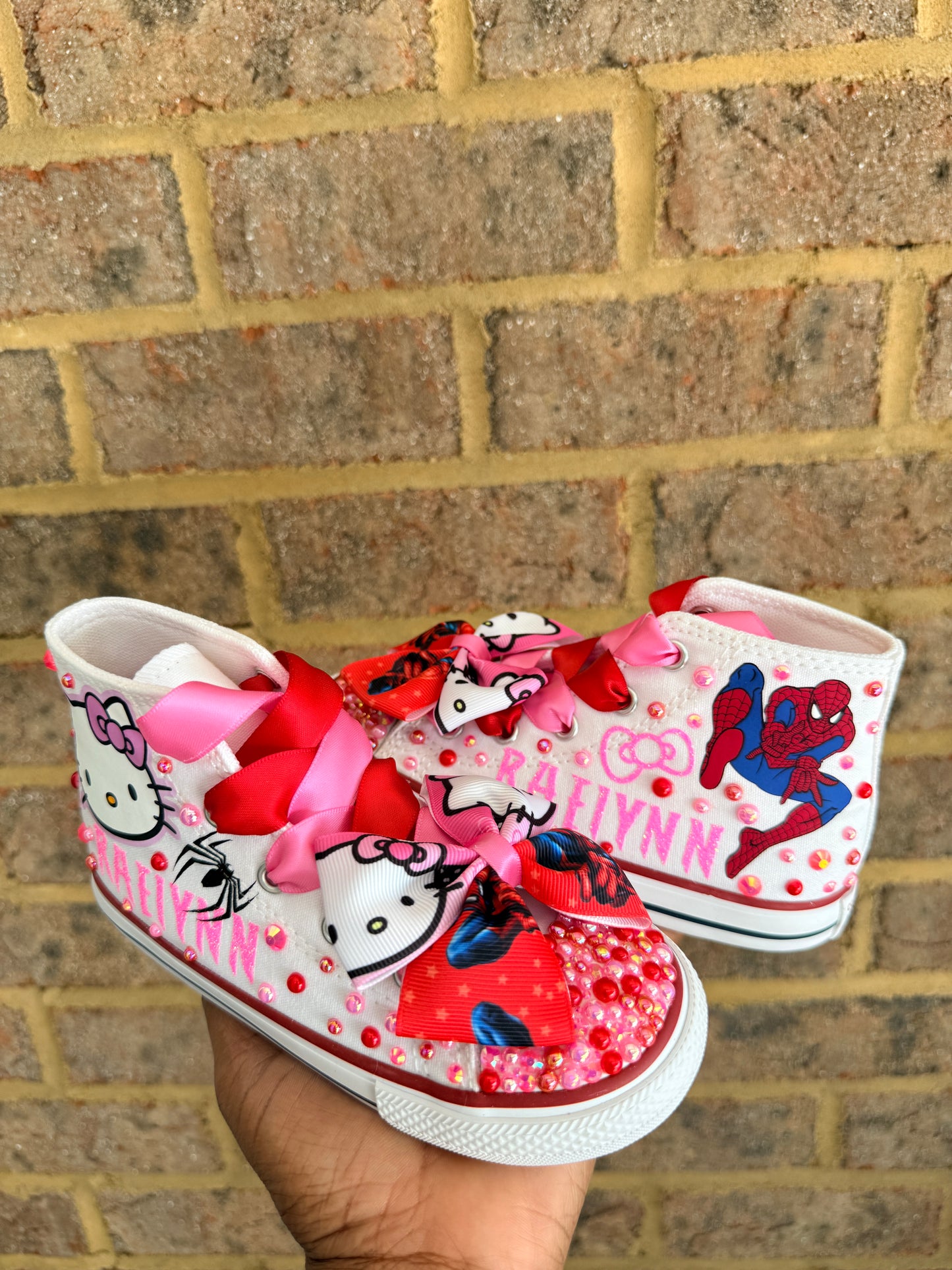 Spider Man & Hello Kitty Denim Set, spider man denim birthday outfit, hello kitty denim birthday outfit