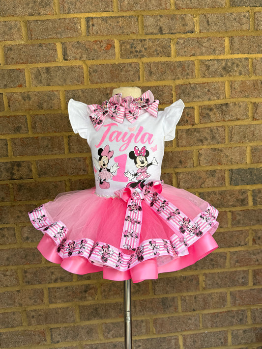 Minnie Mouse tutu set, Minnie Mouse tutu outfit, Minnie Mouse Birthday Outfit 4