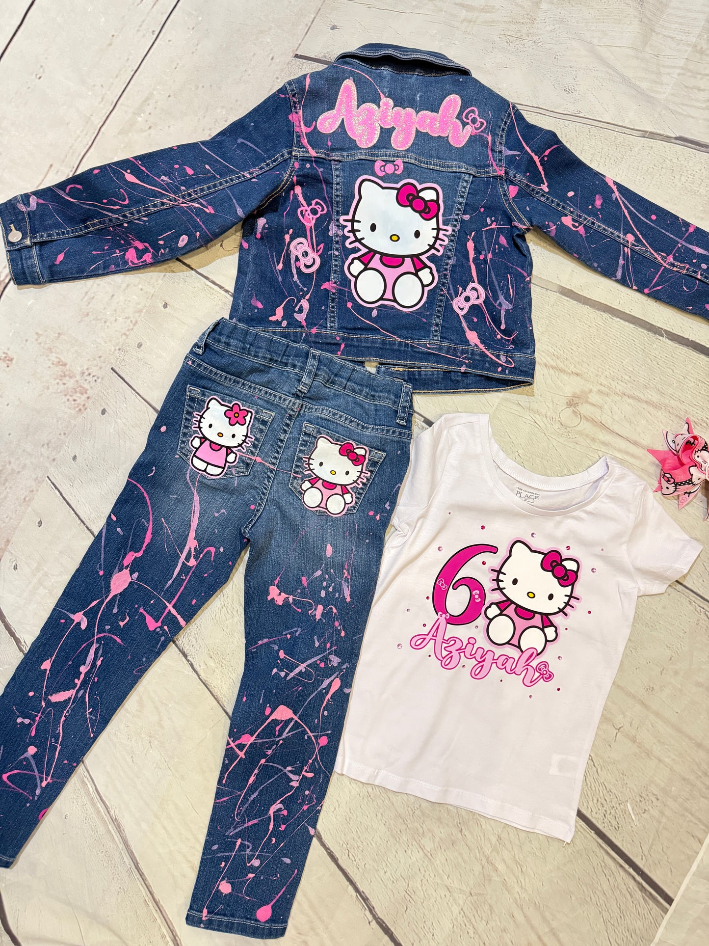 Hello kitty Denim Birthday Outfit, Denim Hello Kitty outfit