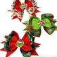 (Set Of 3 ) Grinch Hair Clip, Red and Green Grinch Hair clip, Green & Red Christmas Bow Hair Clip for Girls