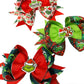 (Set Of 3 ) Grinch Hair Clip, Red and Green Grinch Hair clip, Green & Red Christmas Bow Hair Clip for Girls