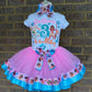Moana Tutu Outfit, Moana Birthday tutu outfit, 2 Layer Ribbon Trimmed tutu outfit with Matching Socks