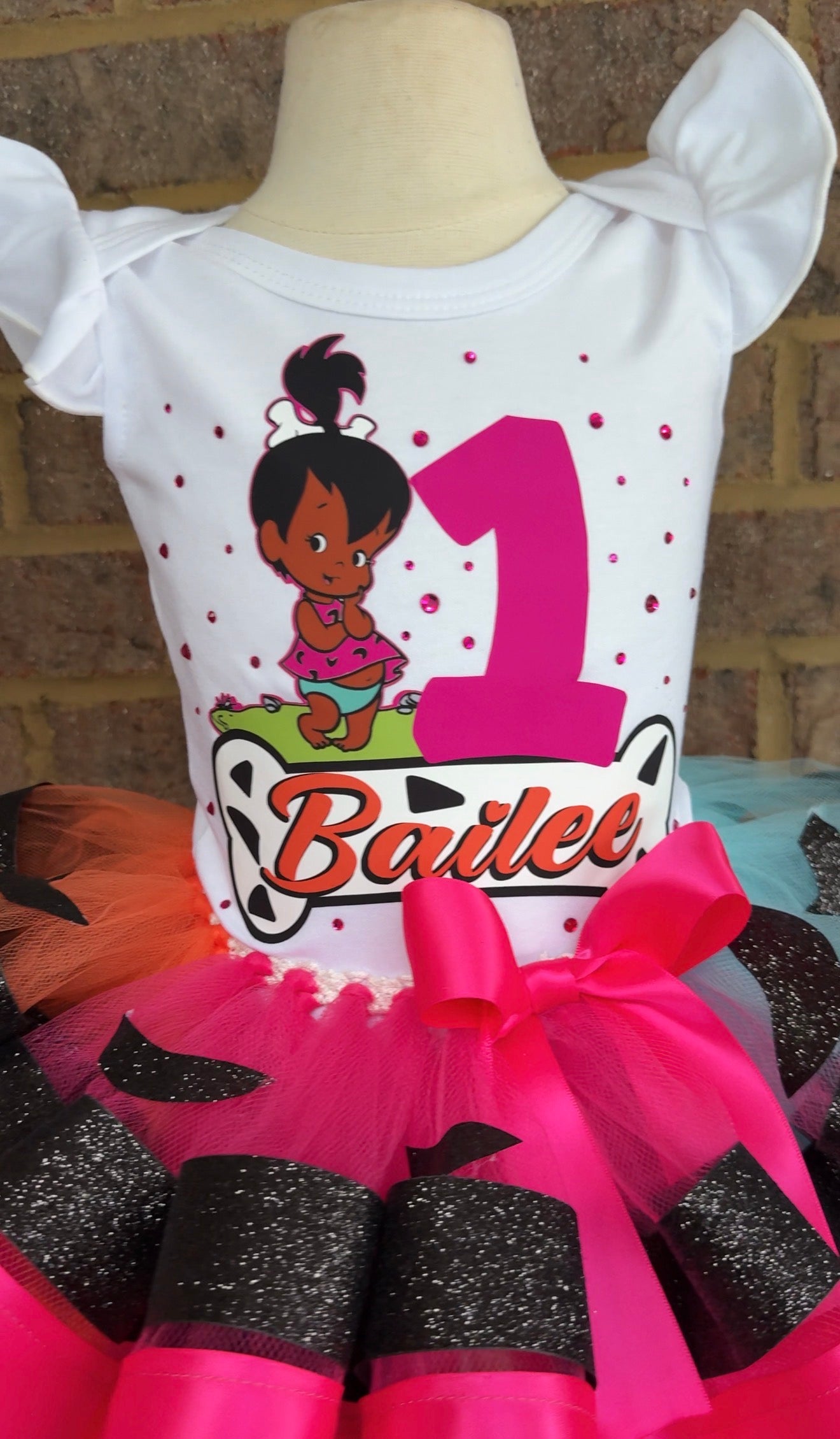 Flint Stone Tutu set, Flint stone Birthday tutu outfit with matching socks