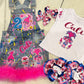 Troll Denim Overall, Troll jeans overall with matching socks and Bow