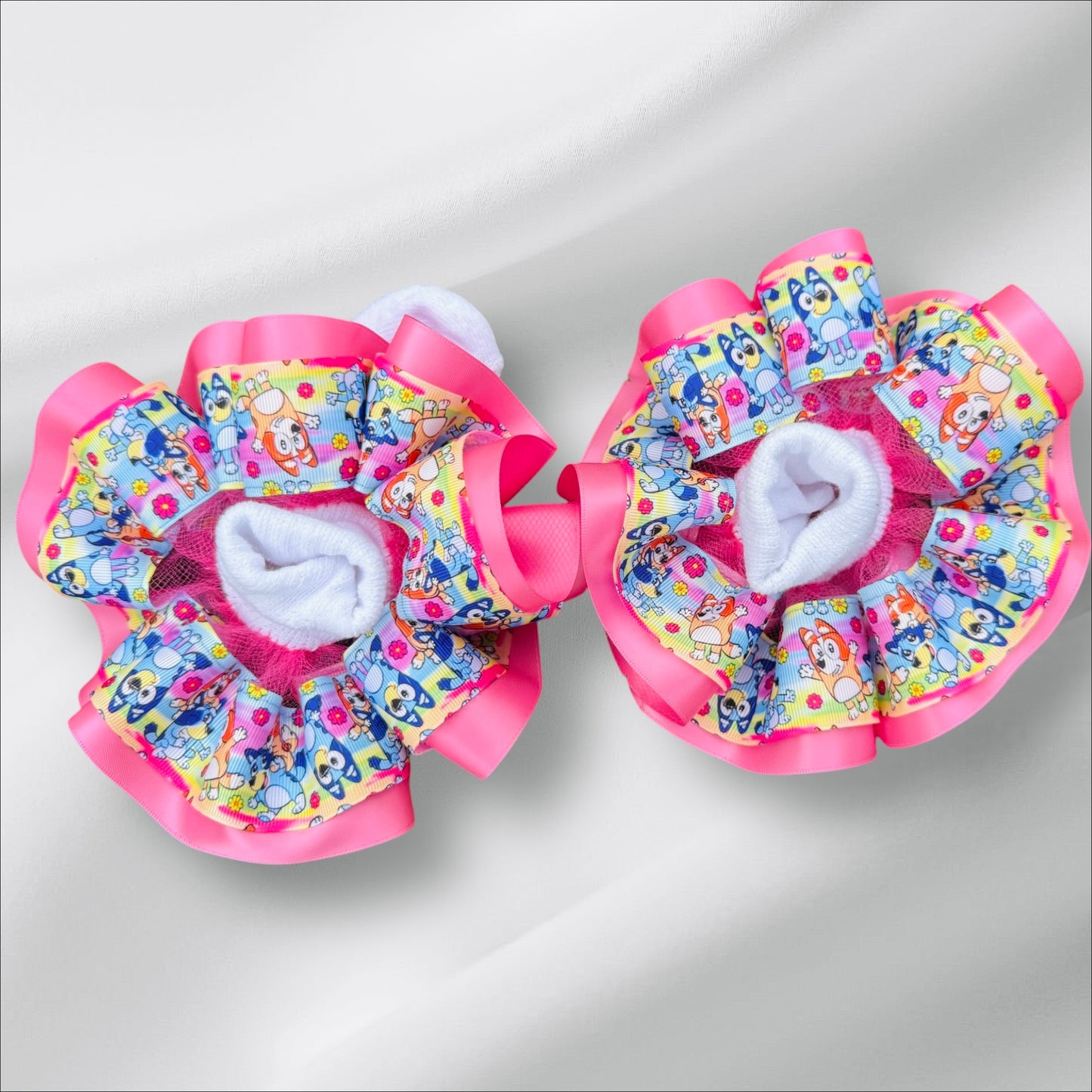 Bluey Ruffle Socks ( Double Layer Ribbon Ruffle socks)