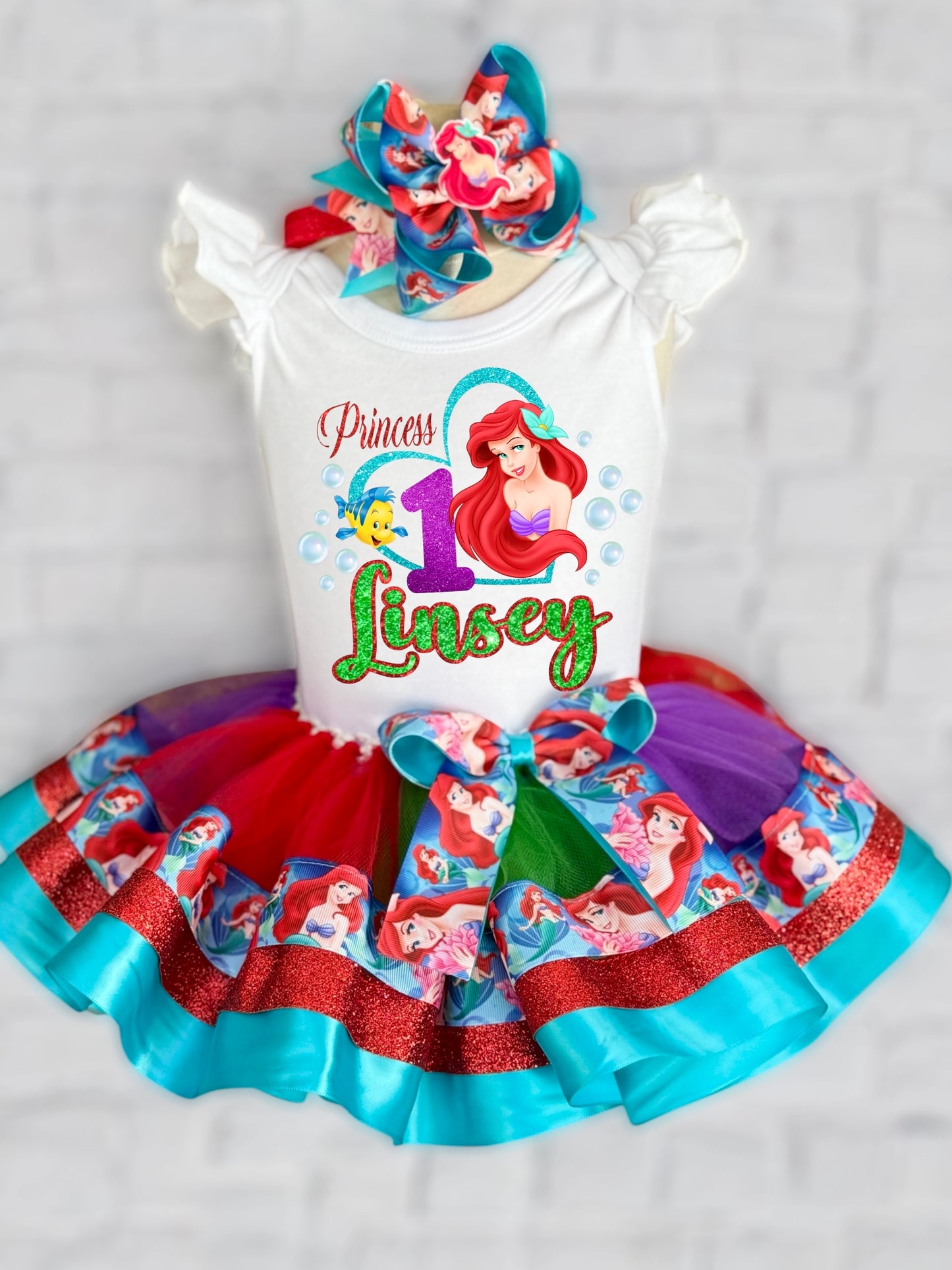 Little Mermaid Tutu outfit Little Mermaid Birthday Set Little Mermaid tutu set