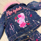 Peppa Pig Denim Outfit, Peppa Big Birthday outfit (glitter double layer design)